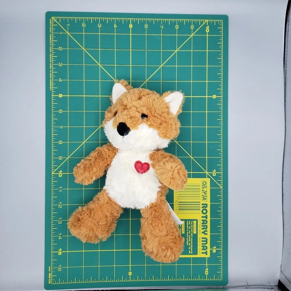 Walmart Fox Heart Plush rust Orange White Red Small 9
